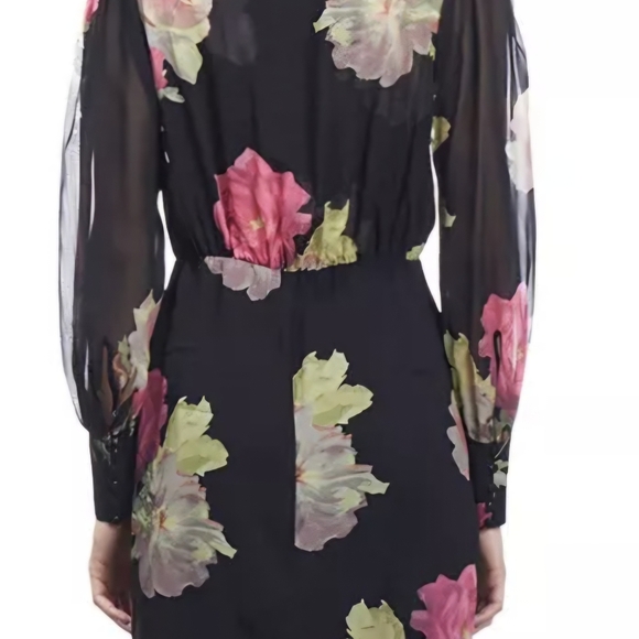 The Kooples Black Floral Mini Dress - Picture 3 of 4